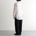 OPEN COLLAR L/S SHIRT #IVORY CHECK [M26A18SH01C]