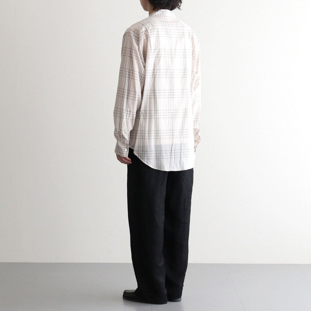 OPEN COLLAR L/S SHIRT #IVORY CHECK [M26A18SH01C]