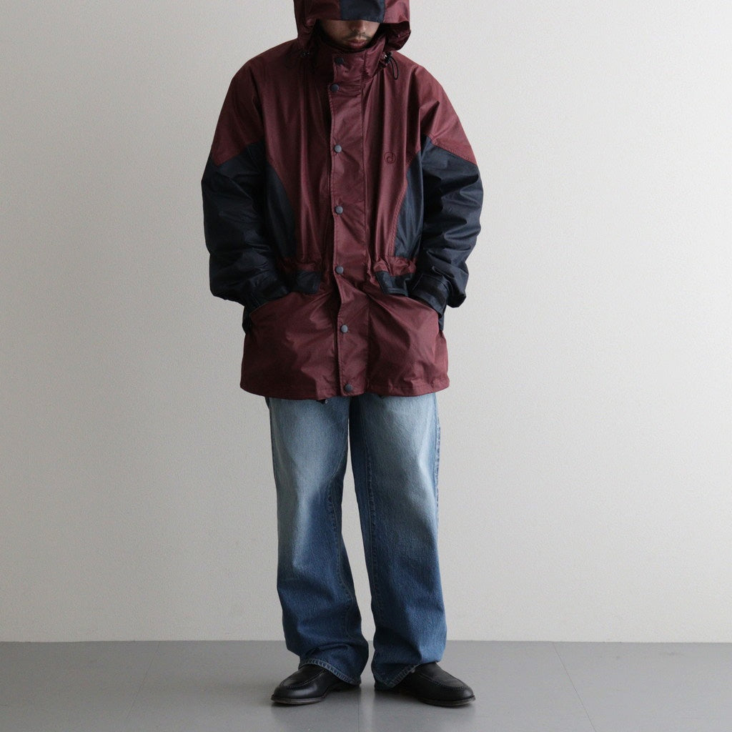 HOODED WIND BREAKER WAXFINISH #WINE/NAVY [DNS26B01-B]