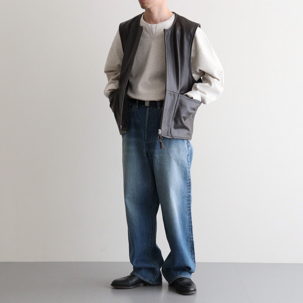 WORK VEST #D.BROWN [V-09-C-COW-4]