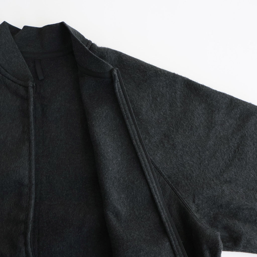 Pe/Silk Fleece Bomber Jacket #HeatherBlack [BHS25F019]