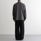 DOUBLE POCKET OPEN COLLAR L/S SHIRT #GRAY CHECK [M25C22SH02C]