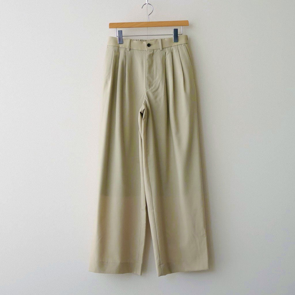 TRIPLE PLEATED WIDE TROUSERS #BEIGE [A26A15PT03C]