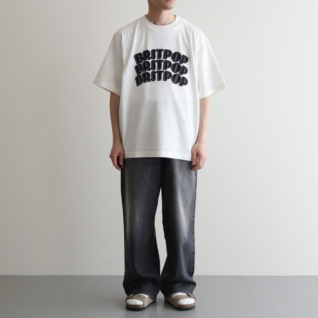 BRITPOP Print Tee WIDE #White×Black-PT [bROOTS25S34A]