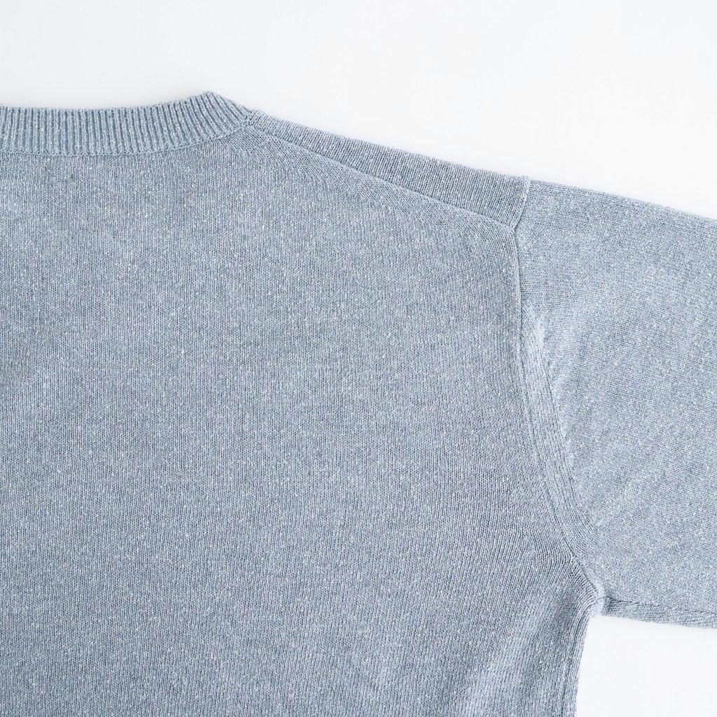 REVIVAL SILK CREW NECK #GRAYISH SAX [BN-26SM-041]