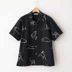 ORIGINAL PRINTED OPEN COLLAR SHIRTS (Animal Drawing) Short-sleeve #ONYX [251OJ-SH22]