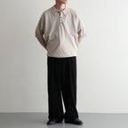 CARIBBEAN SEAISLAND COTTON POLO SHORT SLEEVE #GREIGE [BN-26SM-064]