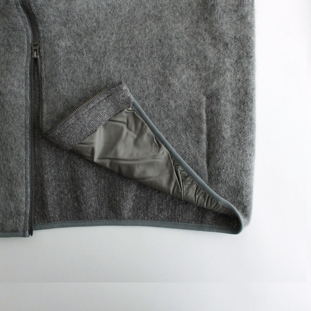 Zip-Up Mohair Vest #Heather Gray [S24FN030]