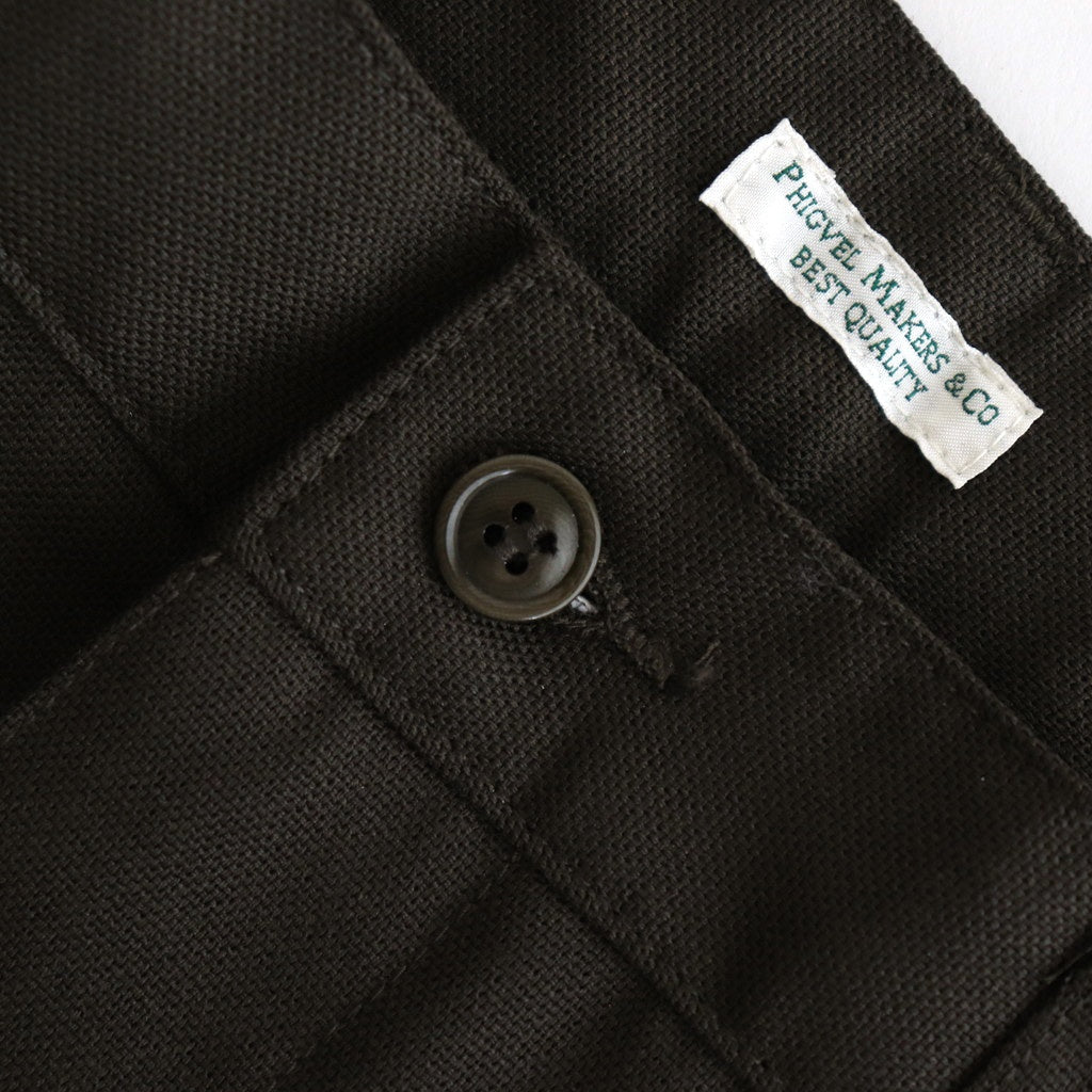 HOPSACK WIDE POCKET TROUSERS #FOREST [PMAT-PT06]