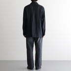 COMFORT FIT OPEN COLLAR SHIRT #BLACK [A26A22SH02C]