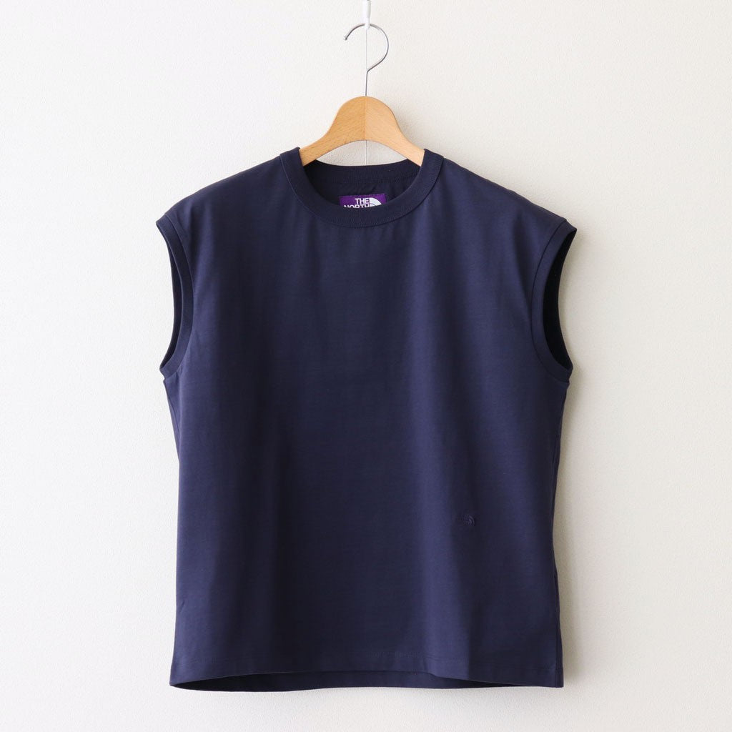 Cotton Jersey Sleeveless Tee #Navy [N25SH059]