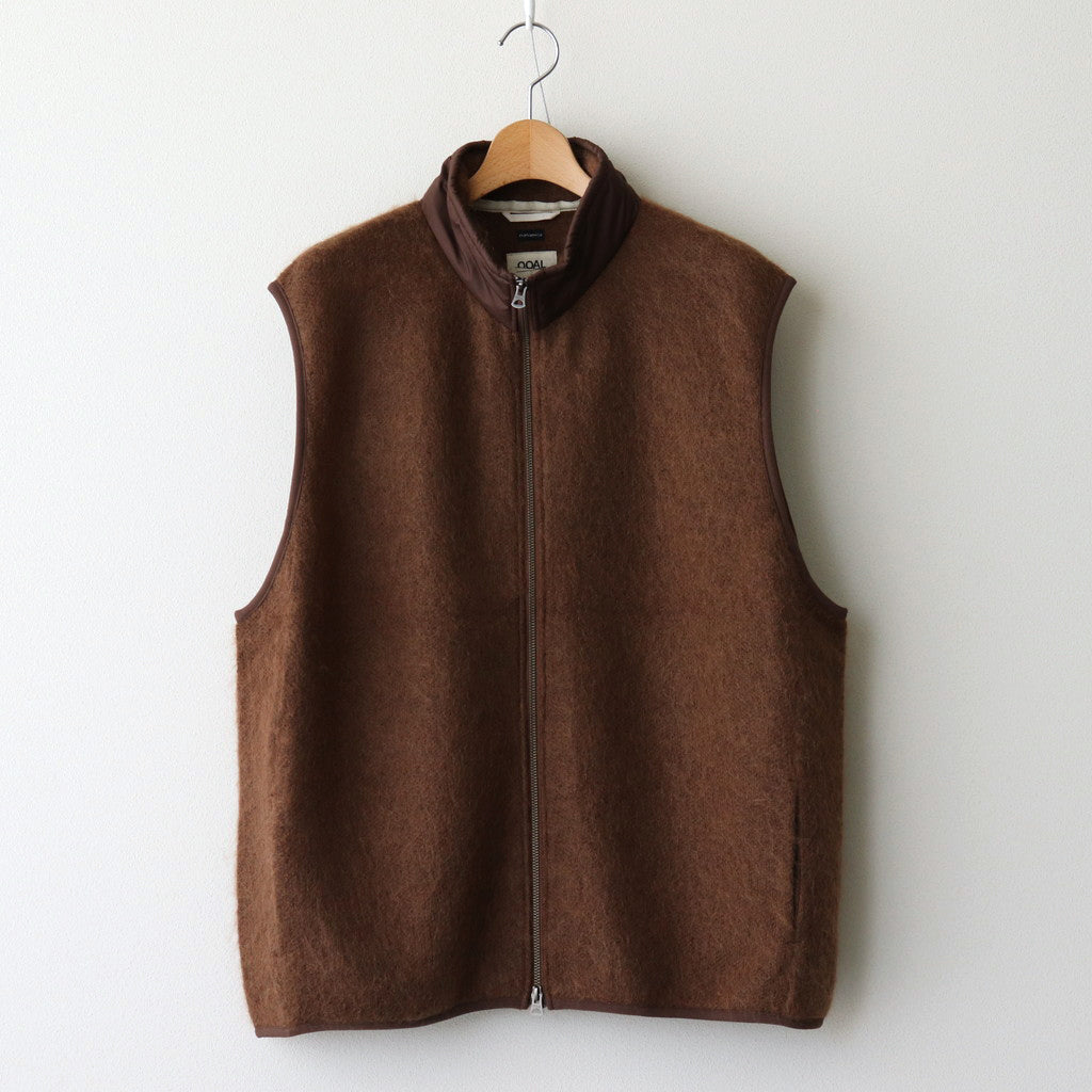 Zip-Up Mohair Vest #Brown [S24FN030]