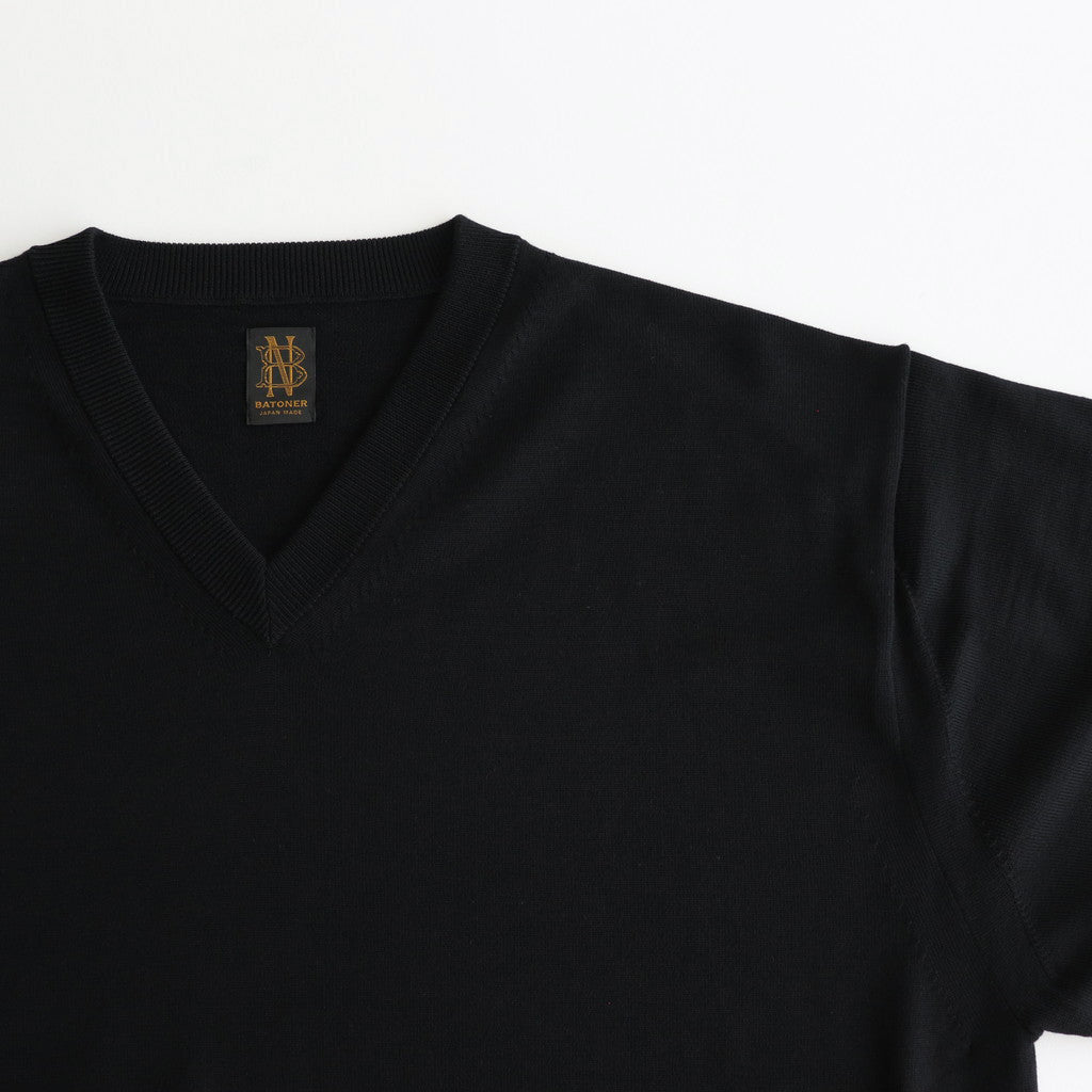 BABY WOOL V NECK #BLACK [BN-24FM-029]