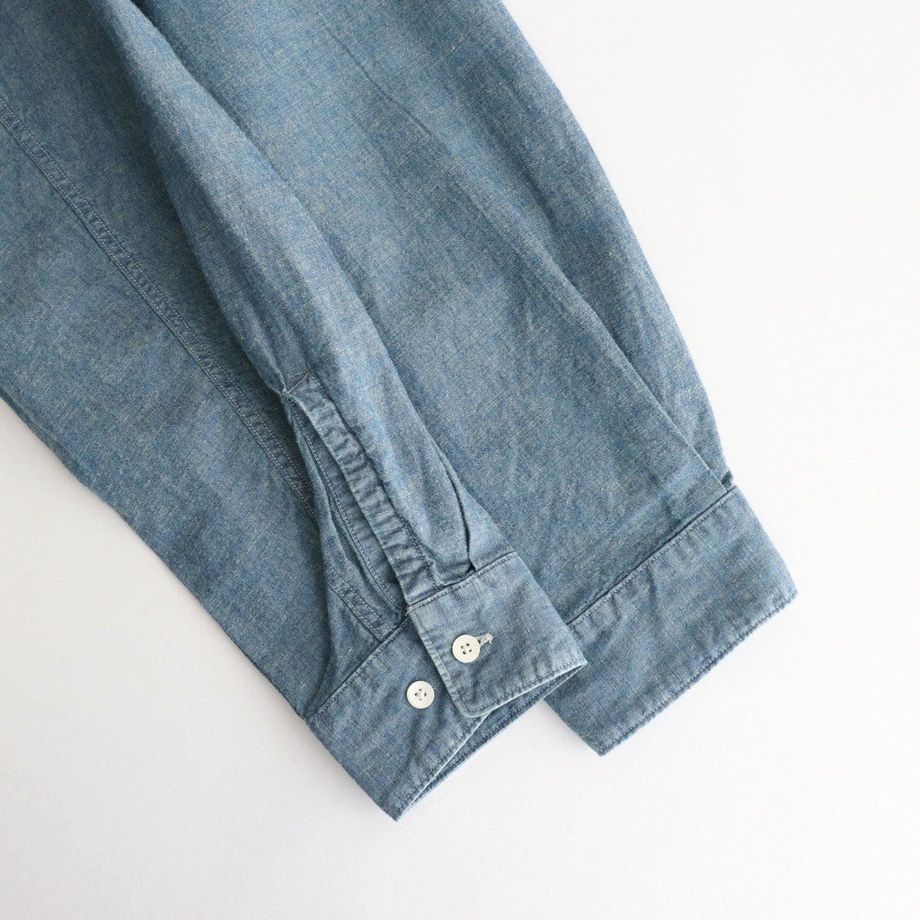 CHAMBRAY WORKADAY LS SHIRT #INDIGO(FADE) [PMAT-LS05]