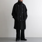 DOUBLE BREASTED HALF COAT #BLACK [SH-60-C-NUBCK-3]
