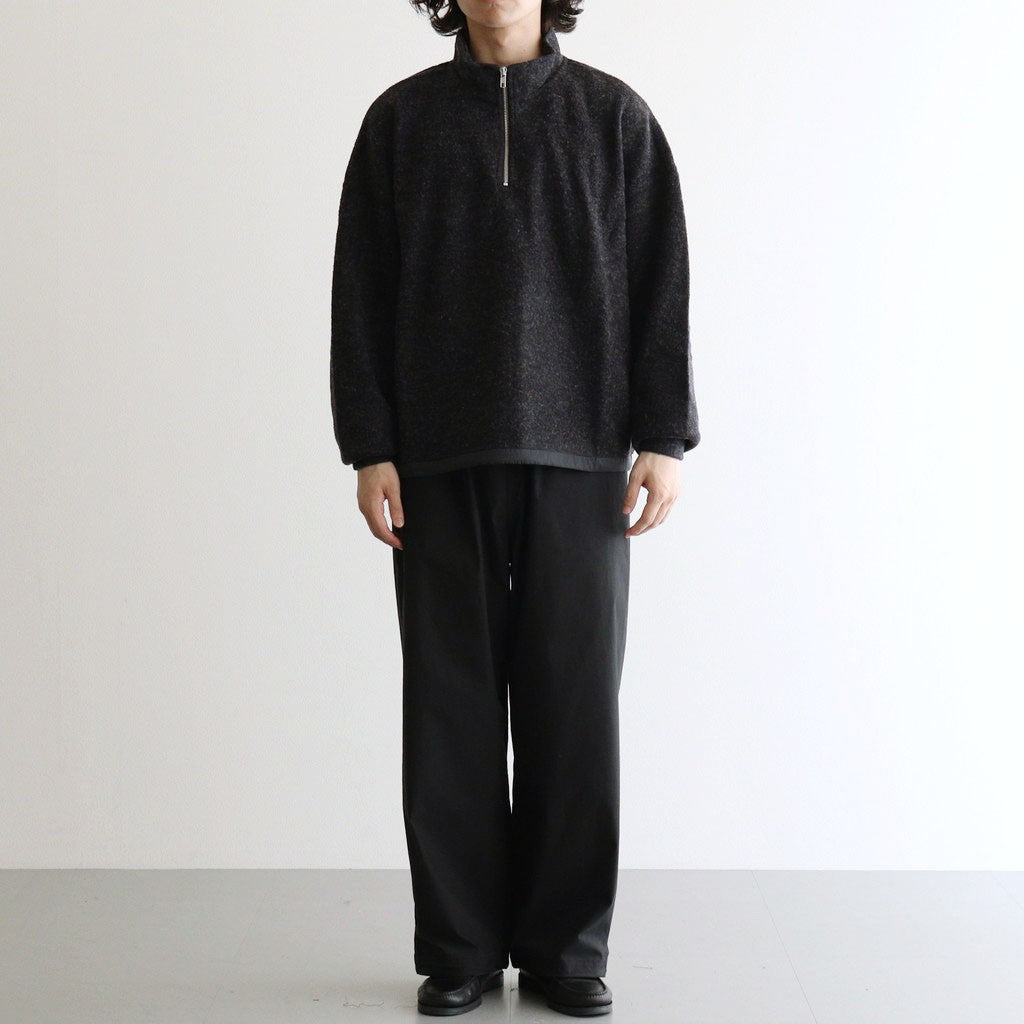 THERMAL FLEECE HALF ZIP TOP #CHARCOAL [SM62MC002]