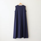 Cotton Jersey Sleeveless Flared Dress #Navy [N25SF060]