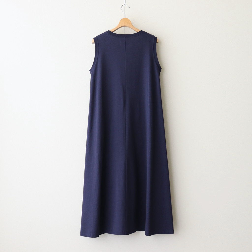 Cotton Jersey Sleeveless Flared Dress #Navy [N25SF060]