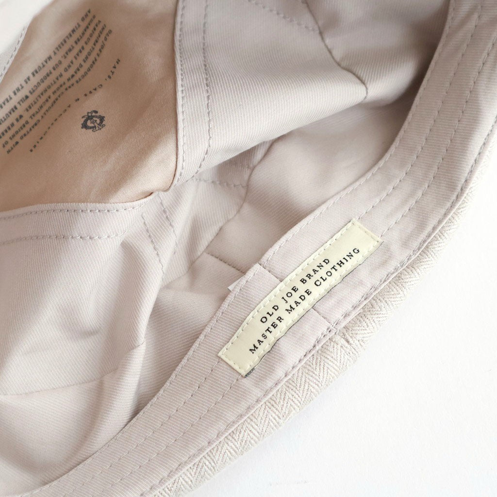 LINEN HERRINGBONE PEAKED CAP #OATMEAL [261OJ-HT02]