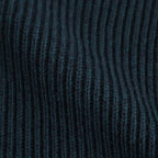 SOLID WOOL RIB CREW NECK #DARK GREEN×NAVY [BN-25FM-042]