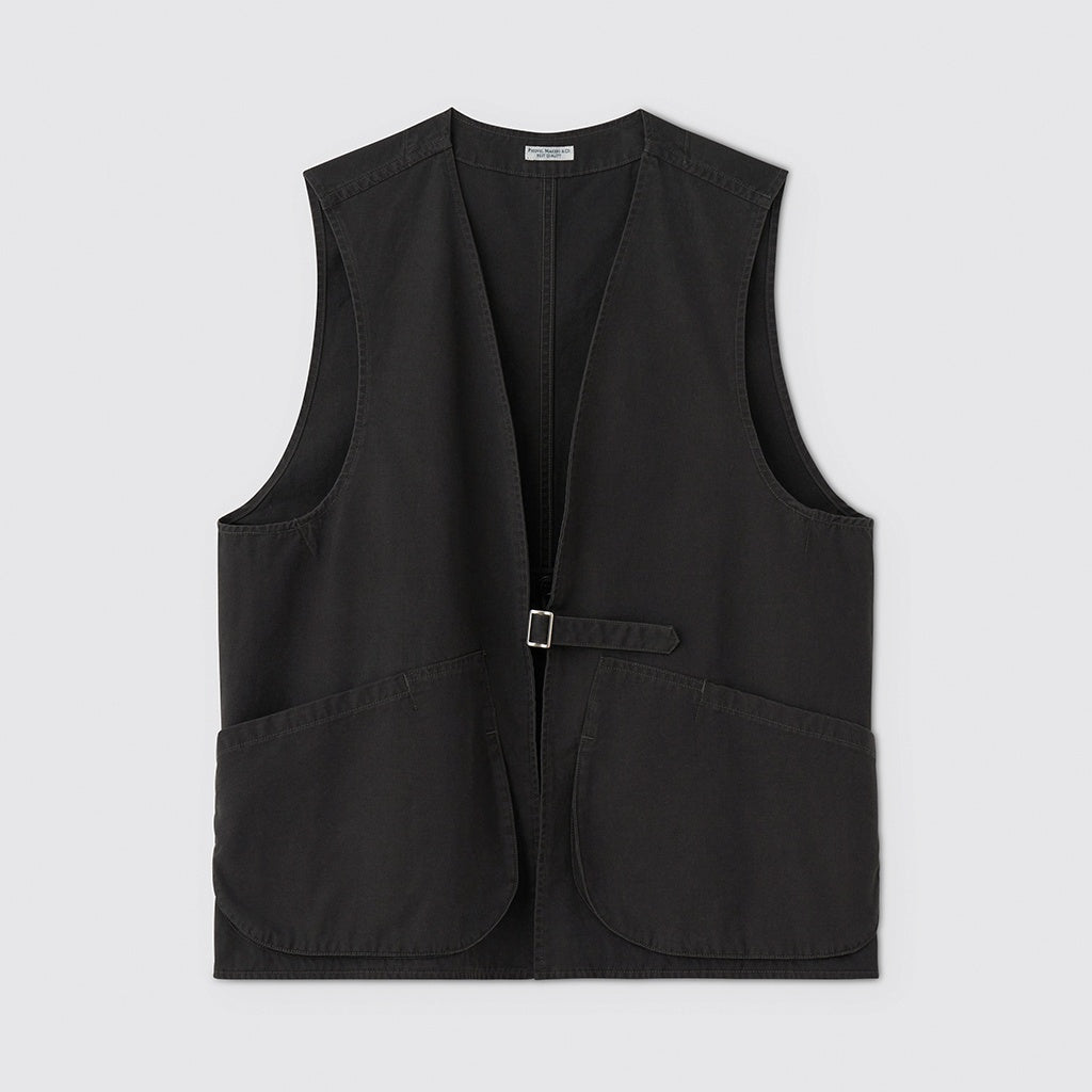 POPLIN CLOTH HUNTING VEST #FADED CHARCOAL [PMAV-VT01]