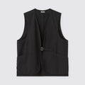 POPLIN CLOTH HUNTING VEST #FADED CHARCOAL [PMAV-VT01]