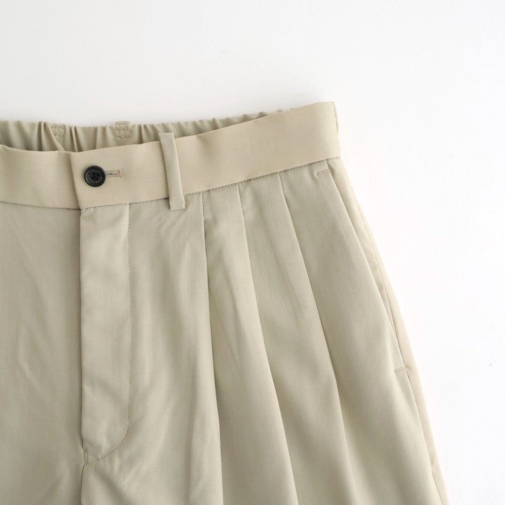 TRIPLE PLEATED WIDE TROUSERS #BEIGE [A26A15PT03C]