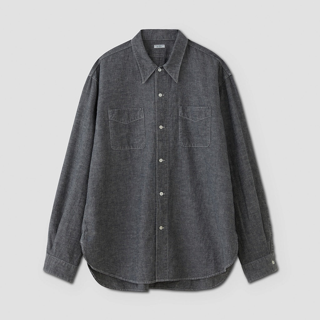 CHAMBRAY WORKADAY LS SHIRT #BLACK(FADE) [PMAT-LS05]