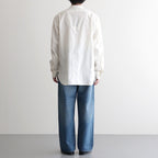 Grandad Collar Dobby Stripe Shirt #Off White [6061-1103]