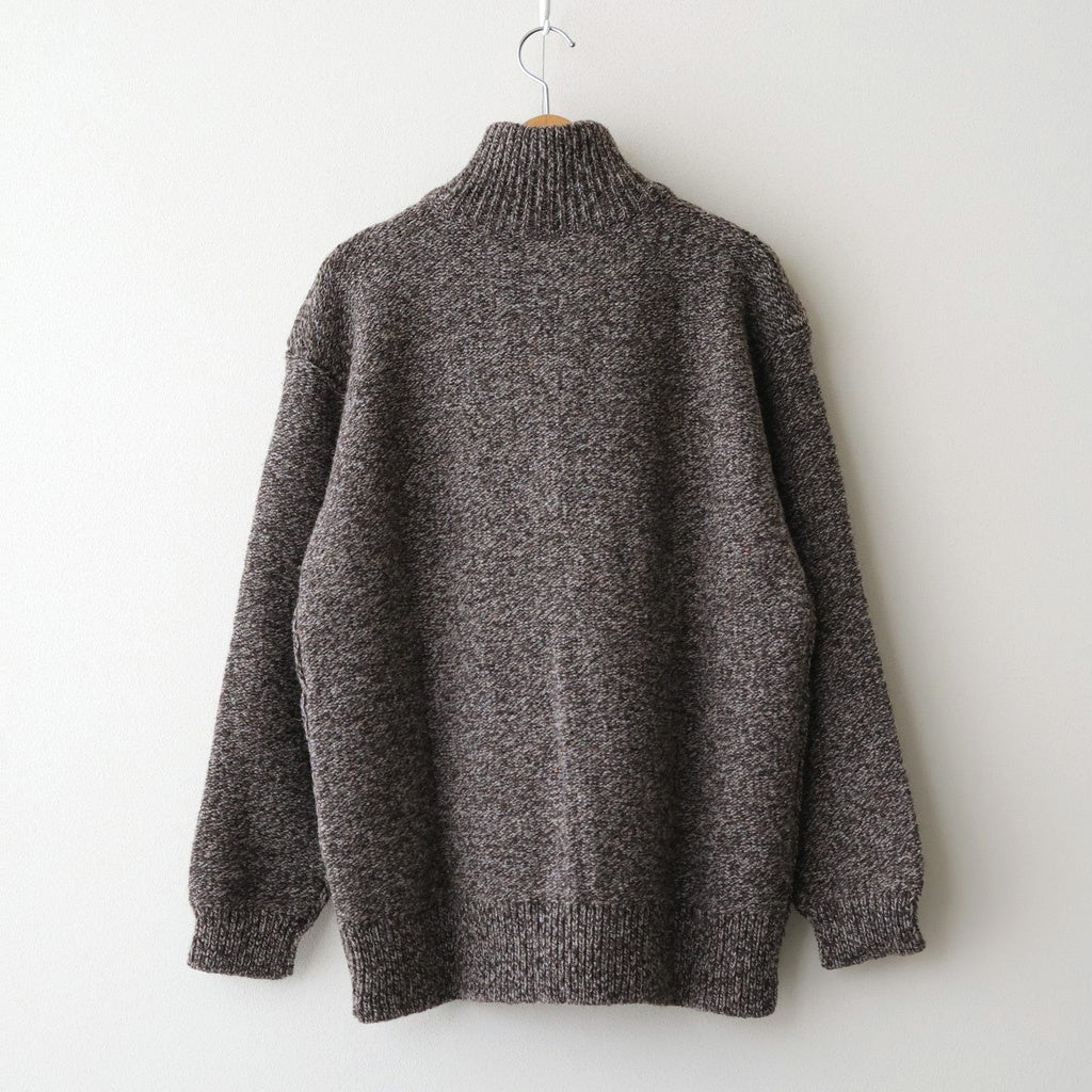British Wool Half Zip Knit Made by macalastair #Light Graphite×Gritstone [6033-1301]