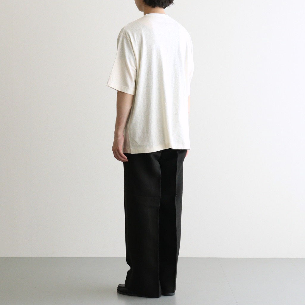 Ramie Tencel 2tuck Wide Tapered Trousers #Black [NEP-SS2604]