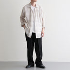 OPEN COLLAR L/S SHIRT #IVORY CHECK [M26A18SH01C]