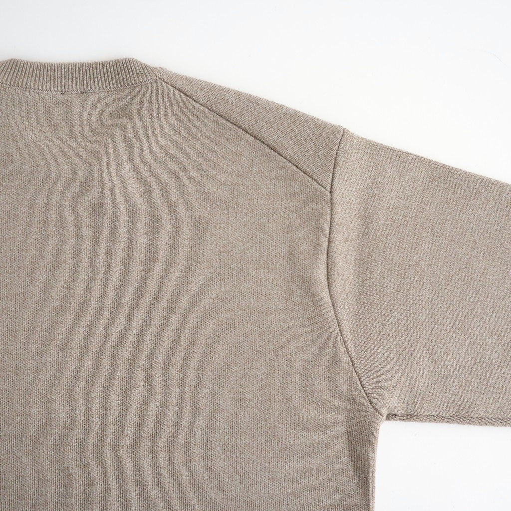 SOLID WOOL SMOOTH CREW NECK #IVORY×BEIGE [BN-26FM-056]