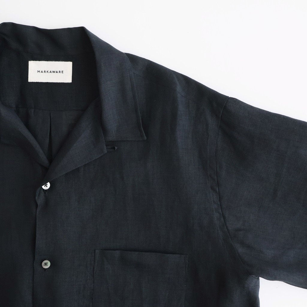 NEW OPEN COLLAR S/S SHIRT #BLACK [A26B05SH01B]