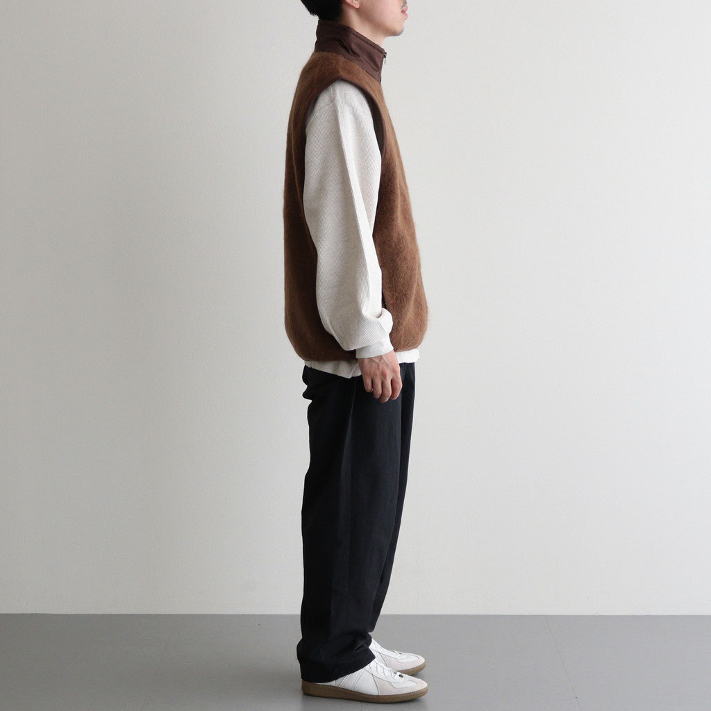 Zip-Up Mohair Vest #Brown [S24FN030]