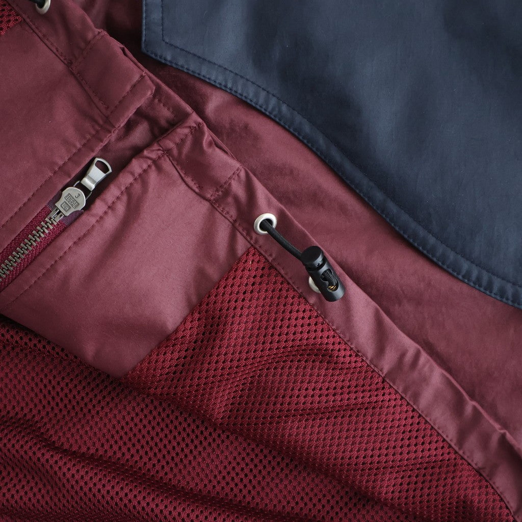 HOODED WIND BREAKER WAXFINISH #WINE/NAVY [DNS26B01-B]