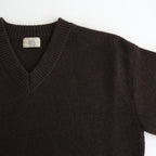 Yak Washi V-neck #Brown×Navy [NEP-AW2518UNI]