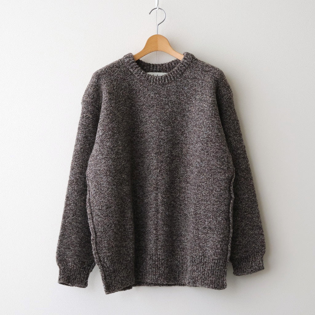 British Wool Crew Neck Knit Made by macalastair #Light Graphite×Gritstone [6033-1302]