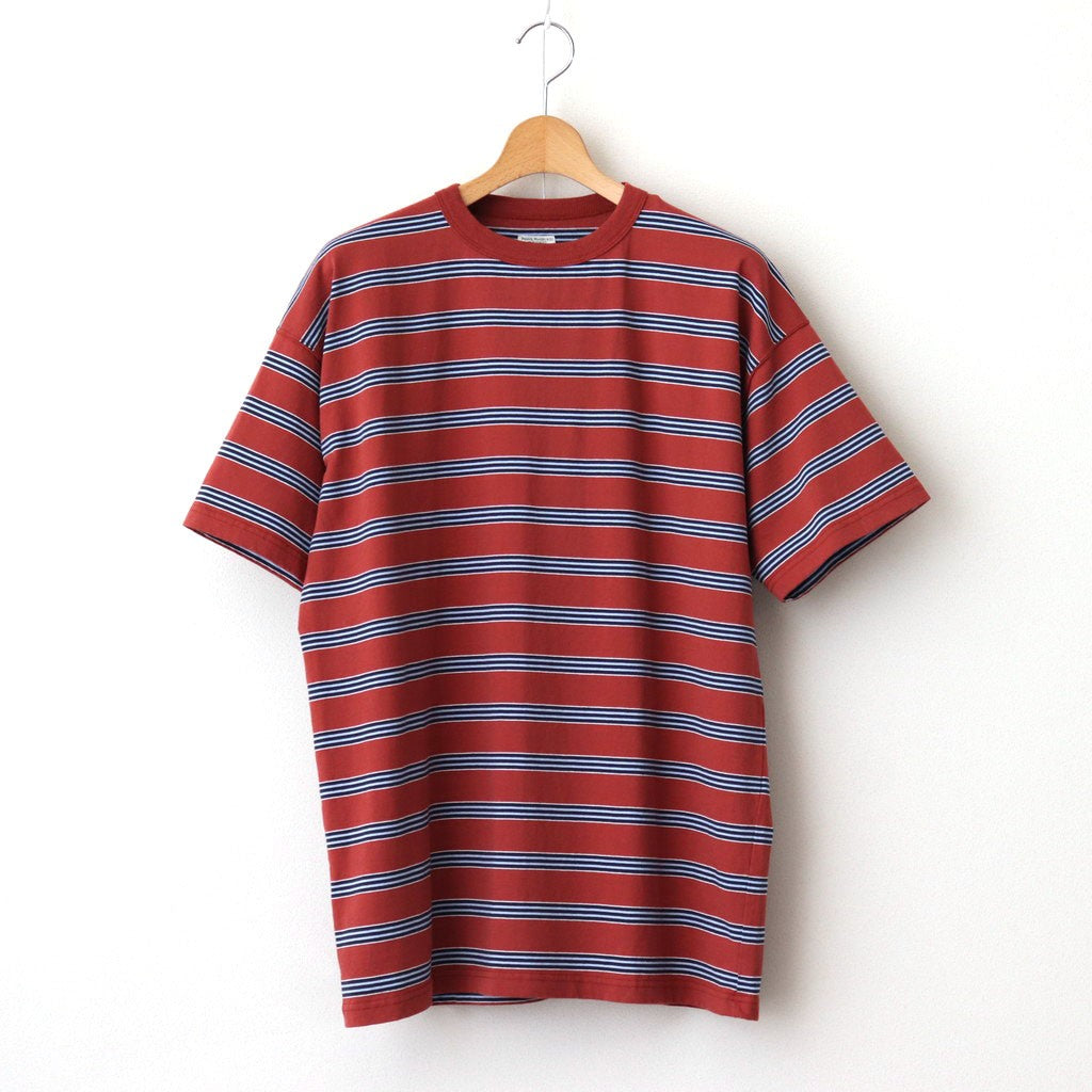 BORDER SHORT SLEEVE TOP #N.REDxSAX [PMAT-CS02]