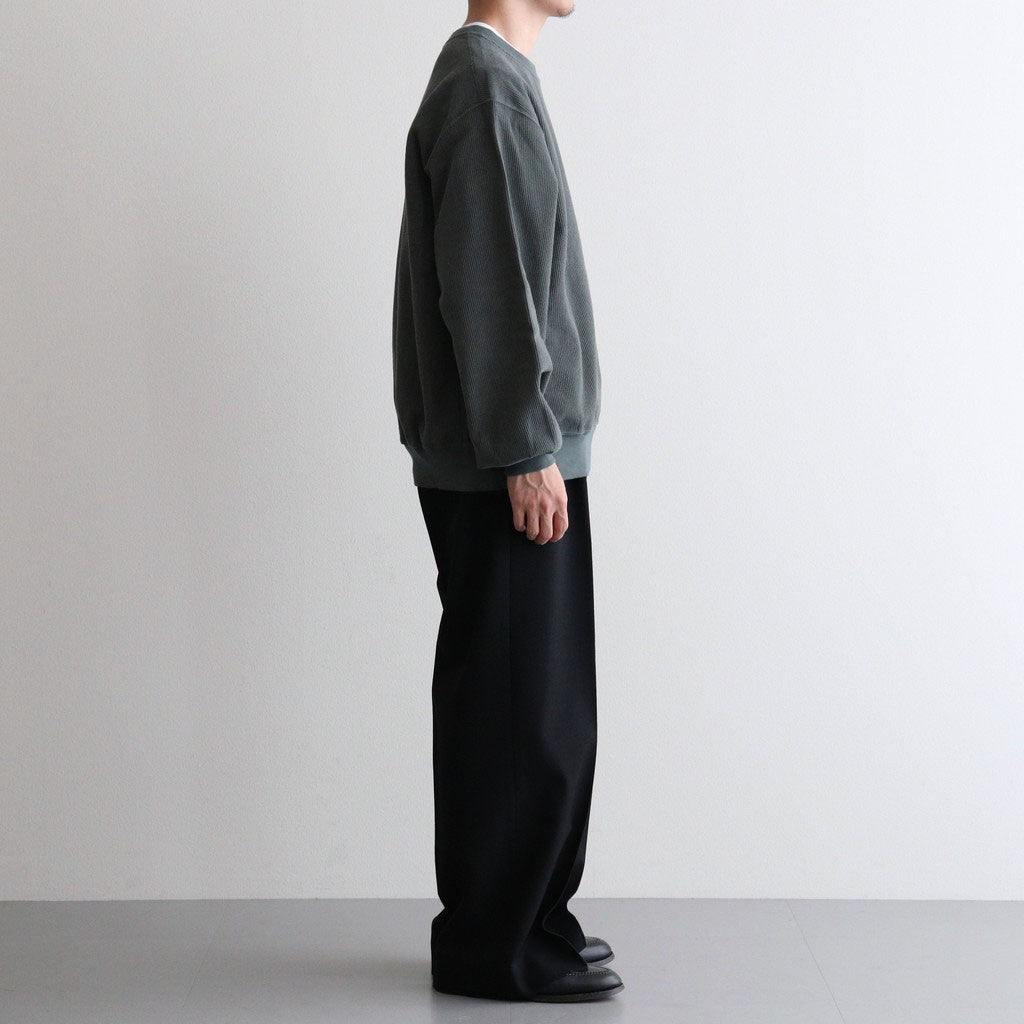 FLAT FRONT WIDE TROUSERS #BLACK [A26C07PT03C]