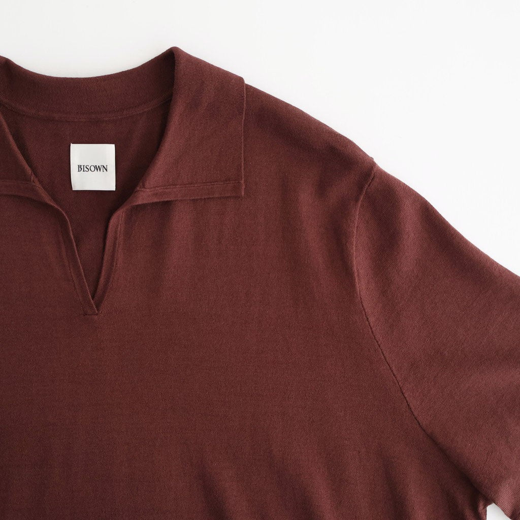 SILK COTTON SKIPPER KNIT #MAROON [26S-BIS-KN66]