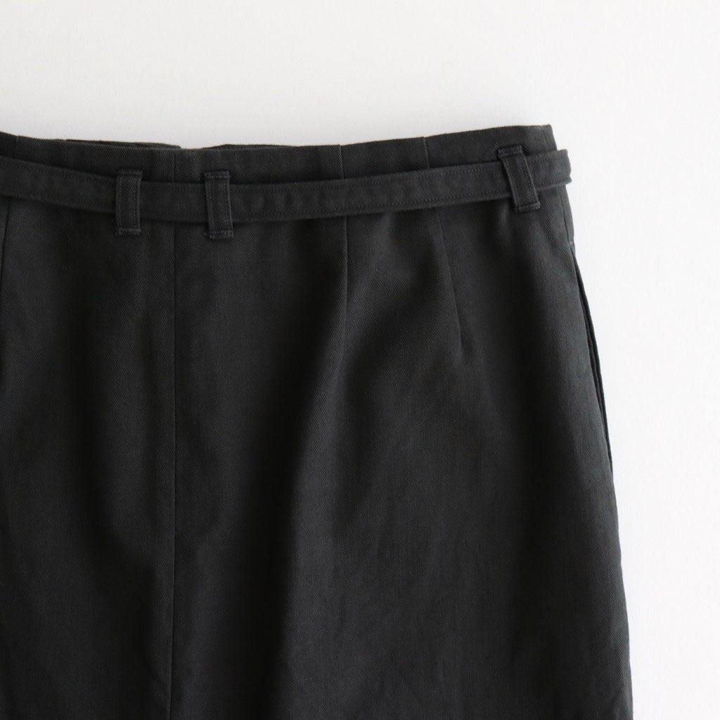 Cotton Serge Belted Skirt #InkBlack [BHSW25F7]