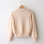 WASHED HIGH COUNT LINEN POLO SKIPPER #CREAM [BN-25SL-022]