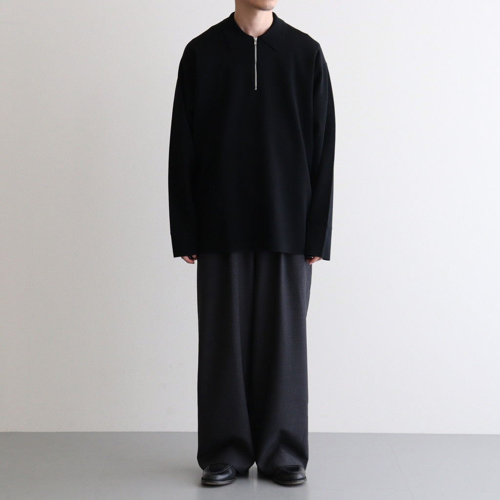 32G SMOOTH WOOL POLO HALF ZIP #BLACK [BN-25FM-021]