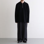 32G SMOOTH WOOL POLO HALF ZIP #BLACK [BN-25FM-021]