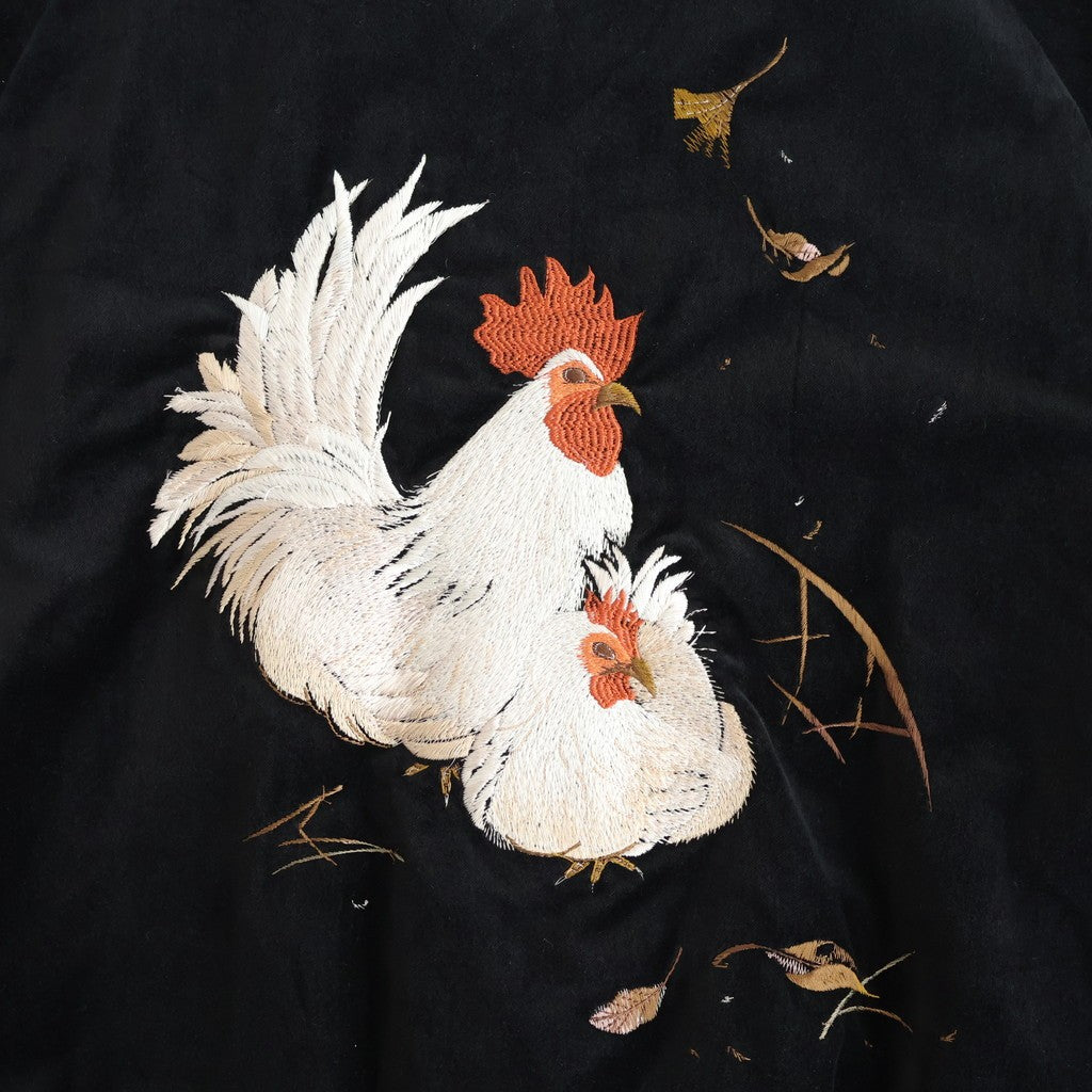 STUNNING VELVET SOUVENIR JACKET(Niwatori to Hiyoko) #ONYX [252OJ-JK12]