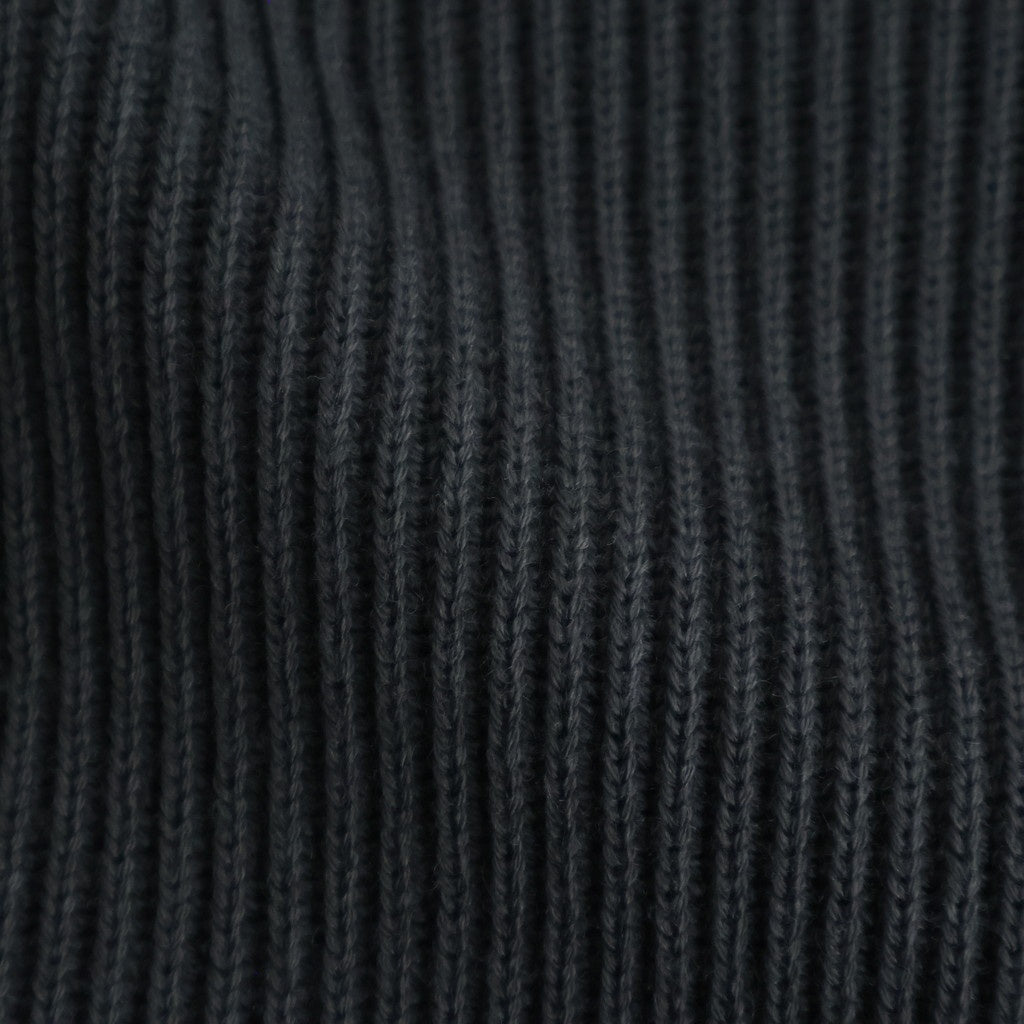 SOLID WOOL RIB CREW NECK #CHARCOAL BLUE [BN-25FM-042]
