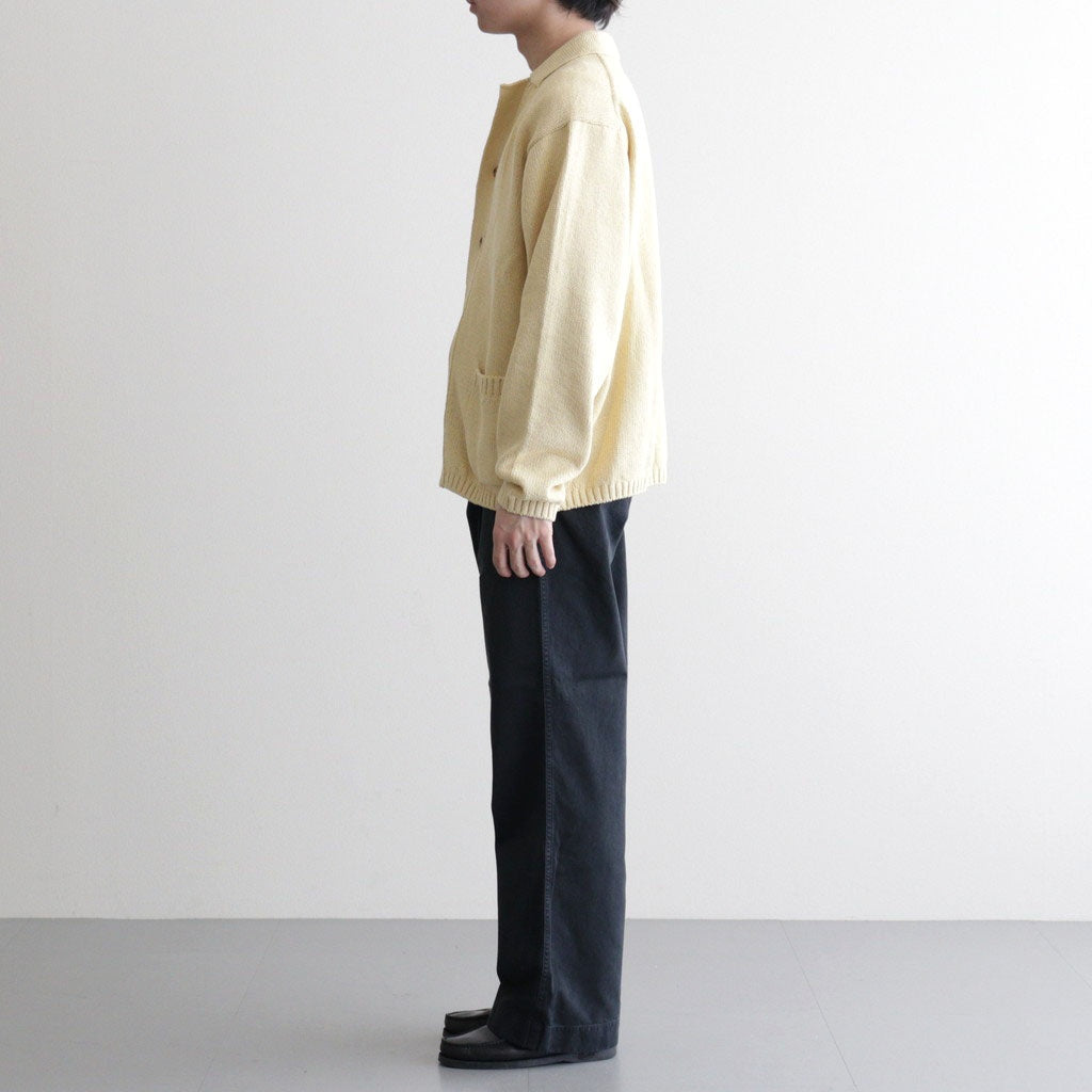 Cotton Fancy Yarn Crochet Collar Knit Jacket #Custard [NEP-SS2628]