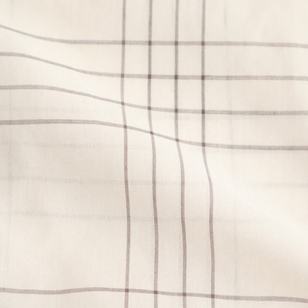 OPEN COLLAR L/S SHIRT #IVORY CHECK [M26A18SH01C]