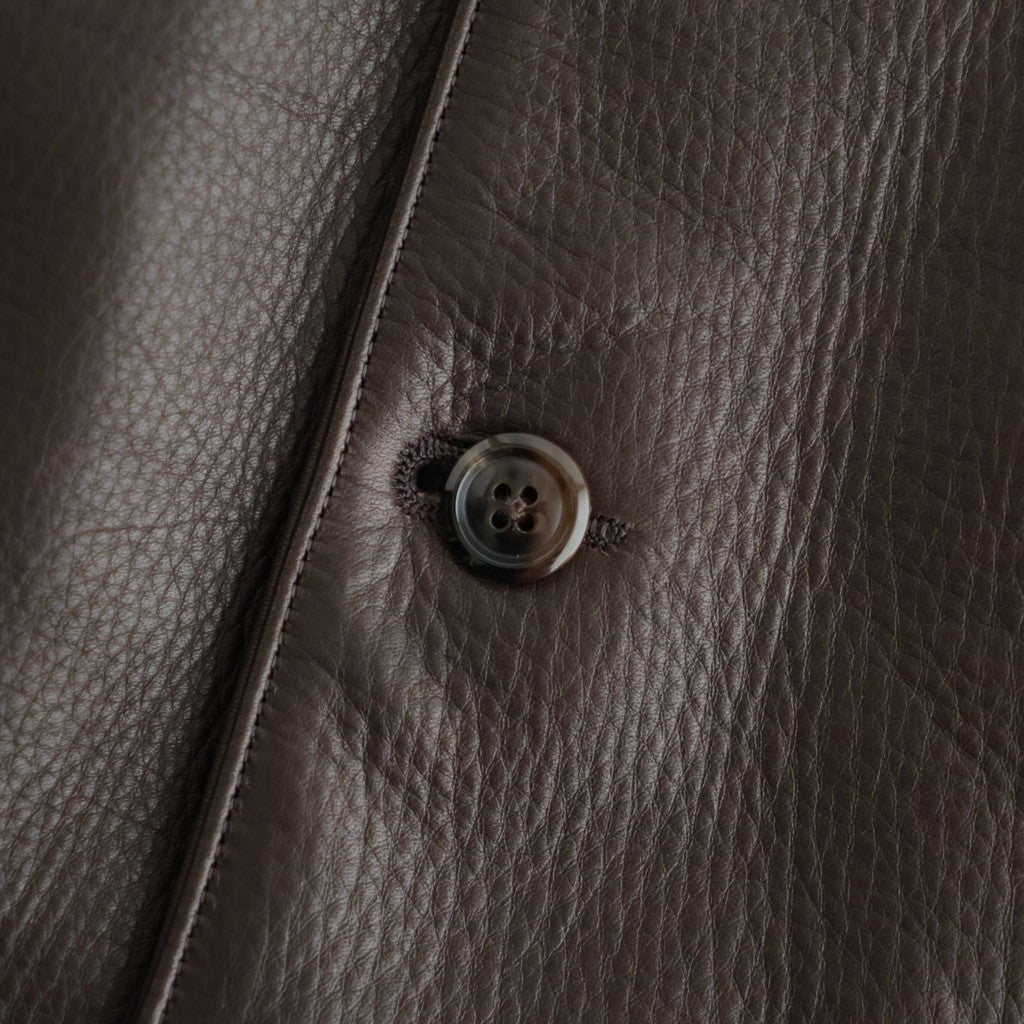 Steer Leather Coverall #DarkBrown [BHS25F002F26]